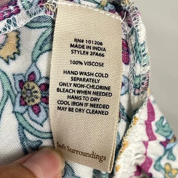 Soft Surroundings Maxi Dress Kara Floral Print Tiered Sundress Boho Chic Size XL - Picture 9 of 9